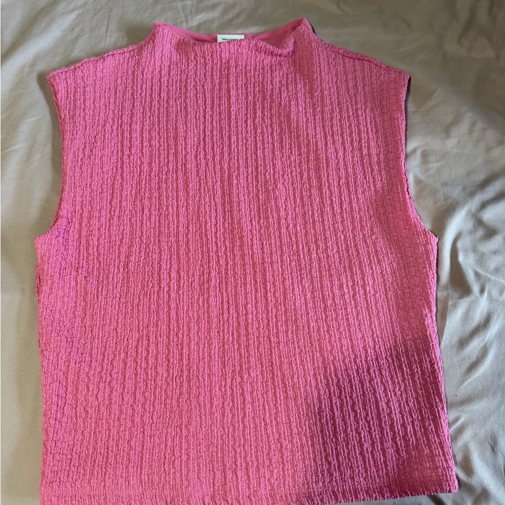 Abercrombie & Fitch Pink Textured Muscle Tee